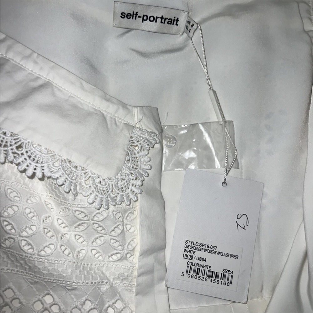 Self-Portrait Cocktail White Mini Embroidered Dress 4 New! - Picture 3 of 3